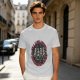 Olive T-shirt with Dancing Skeletons and 'Dance Your Problems Away' Text