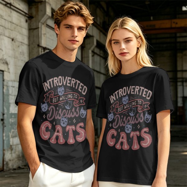 Introverted But Willing To Discuss Cats Graphic T-Shirt
