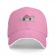 Black baseball cap with cute mushroom creature graphic print