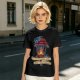 Olive t-shirt with lantern flame graphic and 'I'll follow you into the dark' text