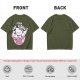 Olive t-shirt with muscular Hello Kitty graphic and 'I Took The Stairs' text