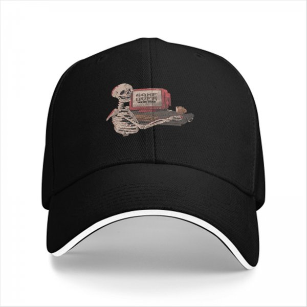 Black baseball cap with skeleton gaming 'Game Over' graphic