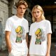 Olive T-shirt with Chibi Link from The Legend of Zelda Print