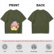 Olive T-shirt Featuring Kirby Eating Ramen on a Warp Star