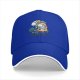 Black baseball cap with tangled orange cat and yarn it graphic