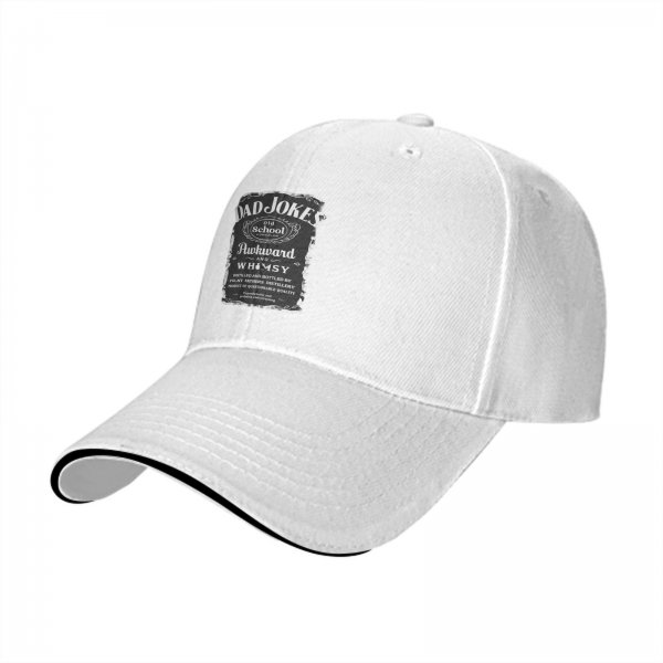 Black baseball cap with Dad Jokes Old School Awkward Whimsy label print