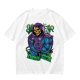 Olive T-shirt with Skeletor Holding Panthor Graphic Print