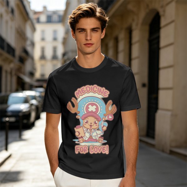 Olive T-shirt with Tony Tony Chopper 'Medicine For Love!' Print