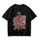 Olive T-Shirt with Dark Fantasy Monster Skeleton Art Print