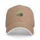 Black Baseball Cap With Cute Turtle Holding Coffee Cup Print