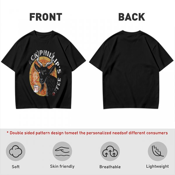 Black Phillip's Coffee Goat Graphic T-Shirt Design