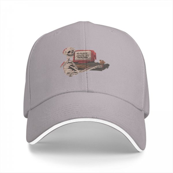 Black baseball cap with skeleton gaming 'Game Over' graphic