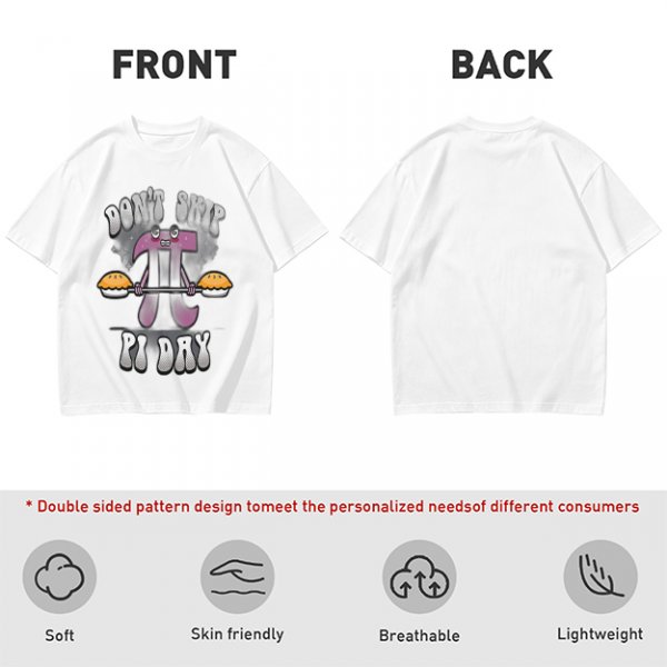 Don't Skip Pi Day T-Shirt with Lifting Pi Character Holding Pies