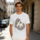 Olive Green T-Shirt with Cute Sleeping Otter Graphic
