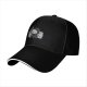 Black baseball cap with cute sleeping grim reaper and skulls graphic
