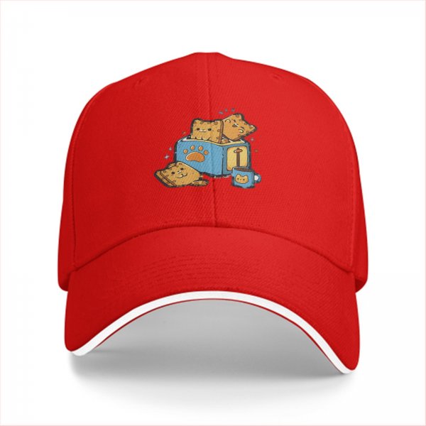 Black Baseball Cap With Cute Cat Book Coffee Graphic