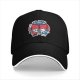 Black baseball cap with soccer panda and bear 'Goal Getters' graphic