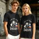 Olive t-shirt with cute grim reaper 'I put the cute in execute' print