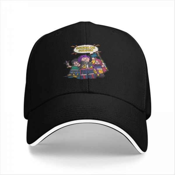 Black Baseball Cap With Lego Style Band Artwork That Says Gonna Be Golden