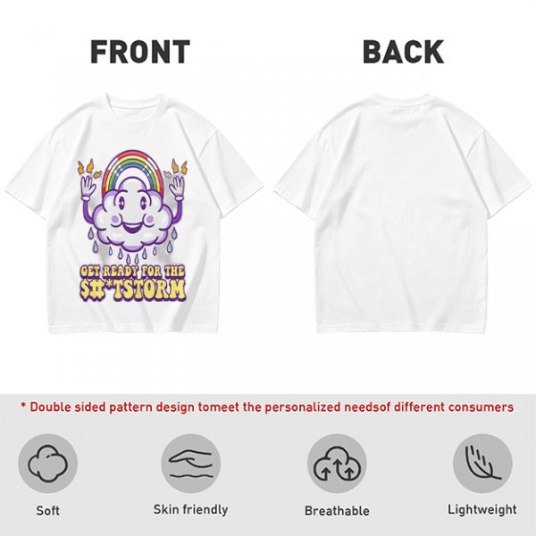 Get Ready For The Shitstorm Cloud Rainbow Graphic T-Shirt