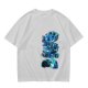 Olive Green T-Shirt with Blue Abstract Graphic Print