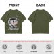 Olive green t-shirt with running espresso cup graphic and 'Less Despresso' text