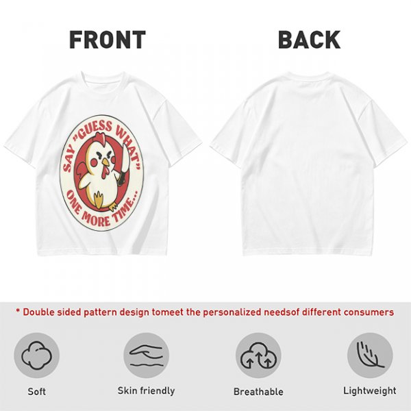 Olive t-shirt with angry chicken holding knife and funny text design