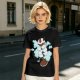 Olive Green T-Shirt With Sleeping Sky Bison On Clouds Print