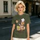 Olive T-Shirt With Cute Dog Chef Cooking Waffles Graphic