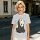 Olive T-shirt with Sad Sitting Panda Graphic Print