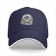 Black Baseball Cap With Japanese Oni Mask Floral Art Print