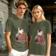 Olive graphic tee with a white cat on a stool and the text I do whatever I want