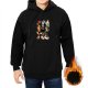 Black Hoodie With Cute Food Themed Animal Graphic Print