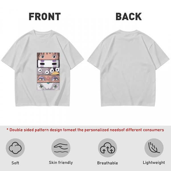 Spirited Away Character Eyes Graphic Olive T-Shirt