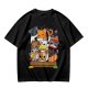 Olive T-Shirt With Cute Sushi Cat Stack Graphic Print