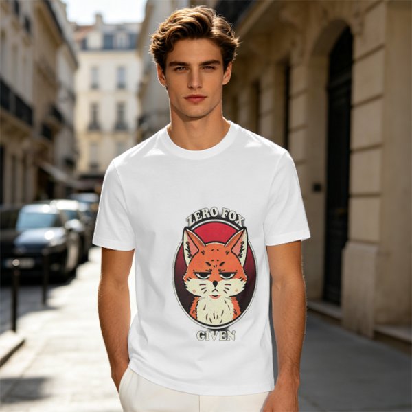 Olive T-Shirt With Zero Fox Given Grumpy Fox Graphic Print