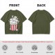Olive T-Shirt With Cute Kitten Popcorn Bucket Graphic
