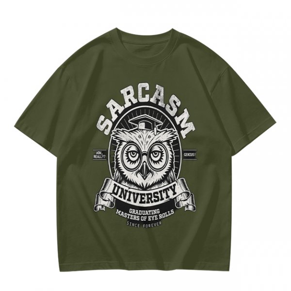 Owl Sarcasm University Masters of Eye Roll Graphic T-Shirt
