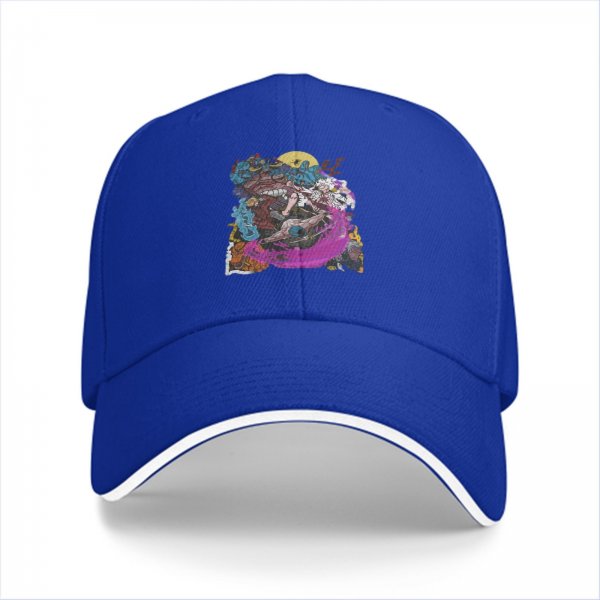 Black Baseball Cap With Colorful Abstract Fantasy Art Print