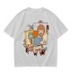 Olive Green T-Shirt With Cartoon Artist Painting Self Portrait Artwork