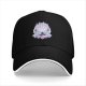 Black Baseball Cap With Anime Themed Graphic Print