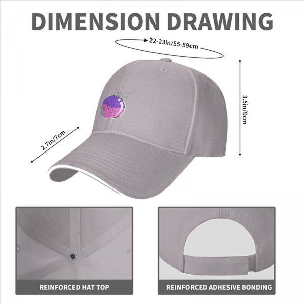 Black Baseball Cap With Colorful Bubble Cat Graphic Print