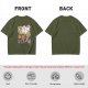 Olive Green T-Shirt With Surreal Mushroom And Vegetable Graphic Print