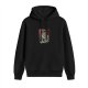 Black Hoodie With Cool Sunglass Wearing Cat Graphic Print