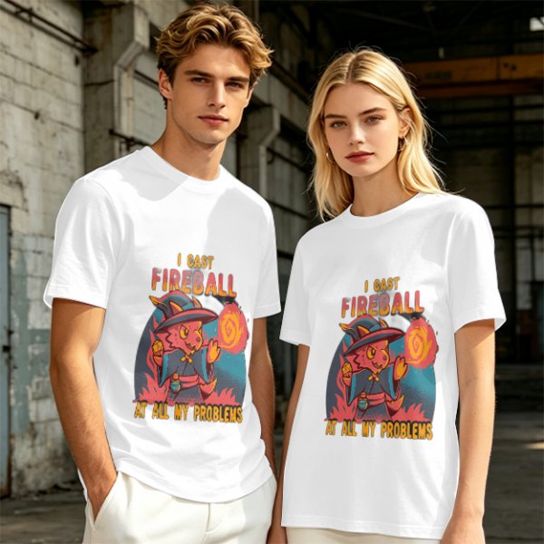 I Cast Fireball At All My Problems Dragon Wizard T-Shirt
