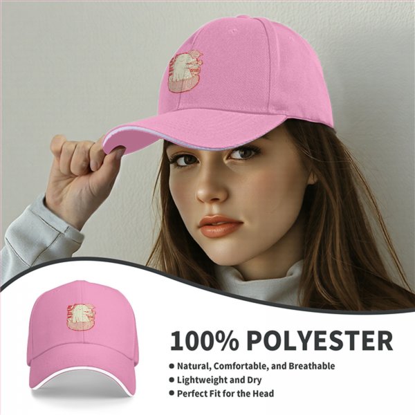 Black Baseball Cap With Cute Dinosaur In Ramen Bowl Graphic