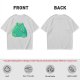 Olive Green T-Shirt With Cute Frog Holding Knife Graphic