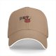 Black Baseball Cap With Cute Red Devil Cat Graphic Design