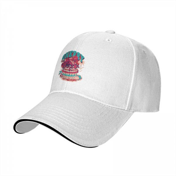 Black Baseball Cap With Cherry Surf Dessert Graphic Print