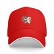 Black Baseball Cap With Cute White Cat Hugging Anatomical Heart Art
